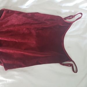 Red velvet body suit